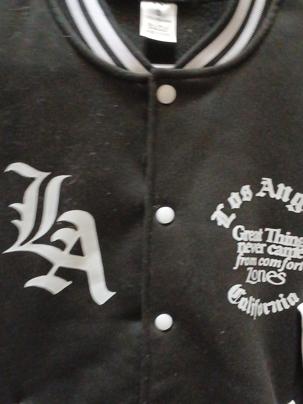Black Los Angeles Graphic Button-Up Shirt Jacket